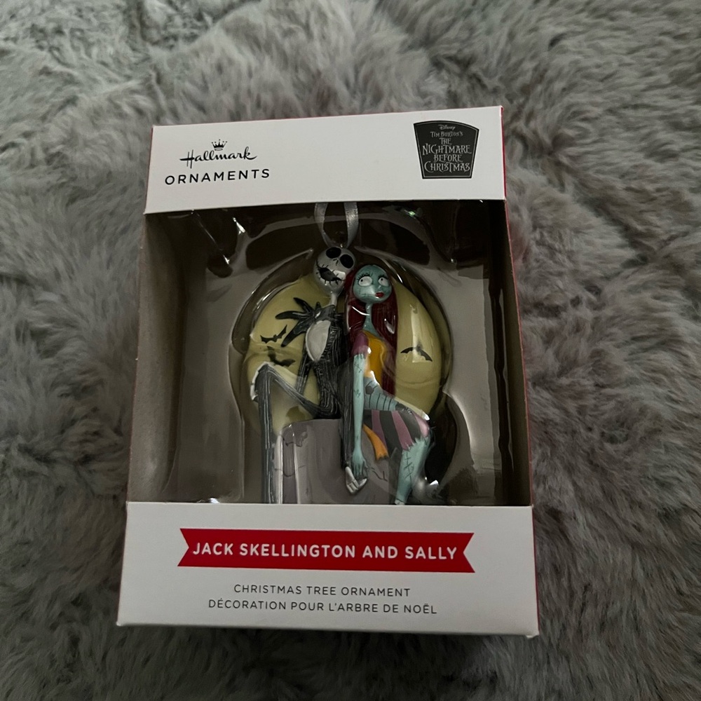 Hallmark Jack Skellington and Sally Ornament - Black, White, Red, Blue